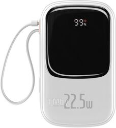 Внешний аккумулятор Baseus Qpow Pro Digital Display Fast Charge Power Bank 20000mAh 22.5W Type-C Edition White (Cable USB to Type-C 3A 0.3m) Overseas Edition (PPQD060302)