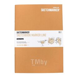 Скетчбук "marker line", 17.6*25 см,160г/м2, 16л., коричневый Sketchmarker MLSM/BRUN