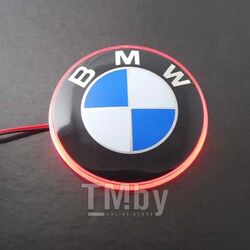 Значок с подсветкой 3D BMW RED 8,2см KING