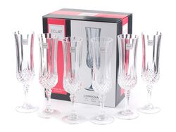 Набор бокалов для шампанского стеклянных "Longchamp" 6 шт. 140 мл Cristal Darques