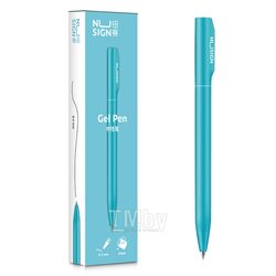 Ручка гелевая "Nusign" 0,5 мм, металл., св-голубой, стерж.чёрный Deli NS552 Light