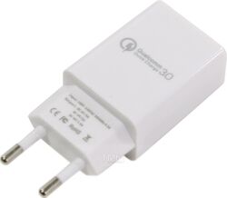 Зарядное устройство QC 3.0, 100/220V - 1 USB порт 5/9/12V, белый Gembird MP3A-PC-16