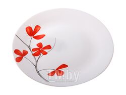 Тарелка обеденная стеклокерамическая, 267 мм, круглая, серия Цветок вишни, DIVA LA OPALA (Collection Ivory)