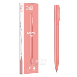 Ручка гелевая "Nusign" 0,5 мм, металл., розовый, стерж. чёрный Deli NS552Pink