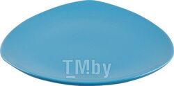 Тарелка обеденная керамическая, 270 мм, треугольная, серия Трабзон, синяя, PERFECTO LINEA