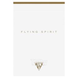 Блокнот А6 105*148 мм, 70 л., лин. "Flying Spirit" склейка сверху, обл. карт., белый Clairefontaine 104646C