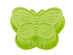 Форма для выпечки, силиконовая, бабочка, 16.5х13.5х3.5 см, зеленая, PERFECTO LINEA