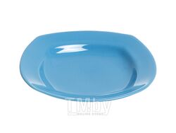 Тарелка глубокая керамическая, 221 мм, квадратная, серия Измир, синяя, PERFECTO LINEA
