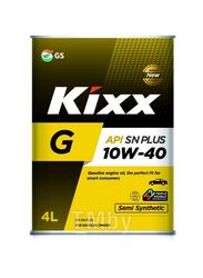 Моторное масло KIXX G1 SN PLUS 10W40 4L API: SN PLUS Ford, Chrysler FF Semi Synthetic Ж банка L210944TR1