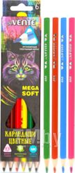Набор цветных карандашей deVente Trio Mega Soft / 5021915 (6цв)