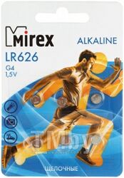 Батарейка LR626/377/AG4 Mirex блистер 6 шт.