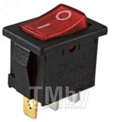 Клавишный переключатель YL-211-02 черный корпус красная клавиша 2 положения 1з TDM SQ0703-0020