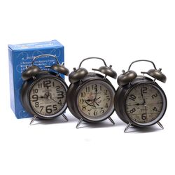 Часы настольные с будильником в метал. корпусе 12*17*6 см (маркированы контрольными идентификационными знаками на наружных уп-ках) (арт. 27426397, код