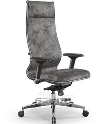 Кресло МЕТТА L 1m 42/4D Велюр B Светло-серый + основание CH (17839)