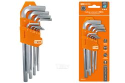 Набор ключей "HEX" 9 шт.: 1.5-10 мм, длинные, (держатель в блистере), CR-V сталь "Алмаз" TDM SQ1020-0103