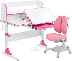 Парта+стул Anatomica Study-100 Lux Armata Duos с органайзером (белый/розовый/розовый)