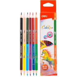 Цветные карандаши двусторон. 6 шт. "ColoRun" Deli EC00500