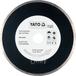 Круг алмазный 180x25,4мм (сплошной) Yato YT-6016