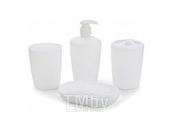 Набор аксессуаров для ванной комнаты Aqua, снежно-белый, BEROSSI (Изделие из пластмассы. Размер 160 х 100 х 230 мм (в упаковке))