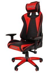 Кресло Chairman Game 44 экокожа комбинированный черный/красный