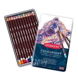Карандаш цветной "Coloursoft" набор 12 цв., металл. Derwent 701026
