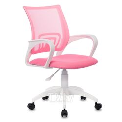 Кресло для персонала Бюрократ CH-W695NLT сетчатая ткань, розовый, крестов. пластик, корпус белый