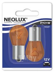 Лампа накаливания 10шт в упаковке PY21W 12V 21W BAU15s Standart (стандартные характеристики) NEOLUX N581