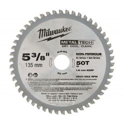 Пильный диск по металлу MILWAUKEE 135х20 Z50 48404075