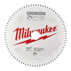 Пильный диск для торцовочной пилы по алюминию MILWAUKEE 216x30x2,4x80 4932471319
