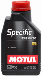 Моторное масло Motul 0W30 (1L) SPECIFIC 2312 (ACEA C2 PSA B71 2312 замена 105752) 106413