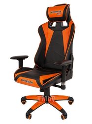Кресло Chairman Game 44 экокожа комбинированный черный/оранжевый