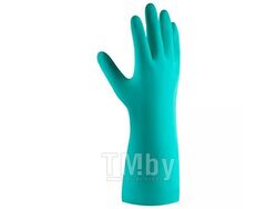 Перчатки К80 Щ50 нитриловые защитные промышленные, р-р 7/S, зеленые, JetaSafety (Защитные промышленные перчатки из нитрила. Зеленые. Р-ры: S) (JETA SA