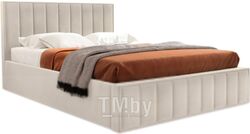 Двуспальная кровать Мебельград Вена Стандарт с ПМ 180x200 (мора бежевый)