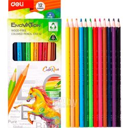 Цветные карандаши 12 шт. "Enovation" трехгран. Deli EC113-12