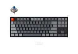 Клавиатура игровая Keychron K8 K8-G2-RU White LED (беспроводная, механическая, Gateron G Pro Blue, USB/Bluetooth, цвет серый/черный)
