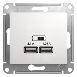 Розетка USB Glossa, белый Schneider Electric GSL000133