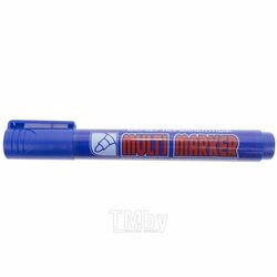 Маркер перманентный Crown «Multi Marker» 3 мм, синий, пулевидный