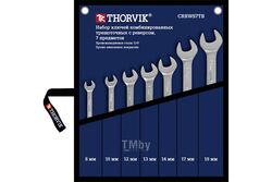 Набор ключей гаечных комбинированных трещоточных с реверсом в сумке, 8-19 мм, 7 предметов Thorvik CRRWS7TB