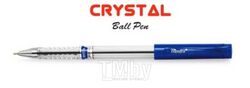 Ручка шариковая Crystal с син. cтержнем, прозрачный пласт. корпус, с колпачком Montex Crystal