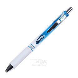 Ручка роллер "EnerGel BLN75W" 0,5 мм, пласт./метал., белый/синий, стерж. синий Pentel BLN75SW-CX