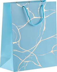 Пакет подарочный с ручками, 32х26х12 см., голубой, серия Amelia, PERFECTO LINEA 47-322601
