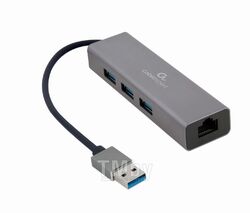 Сетевой адаптер USB USB 3.0 to GLan 10/100/1000+Hub 3port CablExpert Gembird A-AMU3-LAN-01