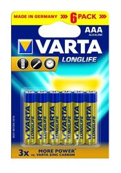 Батарейка 6 шт. LONGLIFE AAА LR03 (4+2) VARTA 4103101426
