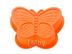 Форма для выпечки, силиконовая, бабочка, 16.5х13.5х3.5 см, оранжевая, PERFECTO LINEA