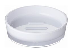 Подставка для мыла акриловая "Disco White" 11,3*11,3*3,3 см (арт. 2103301, код 210179)