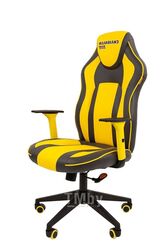 Кресло Chairman Game 23 экопремиум серый/желтый