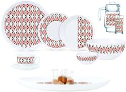 Набор столовой посуды Luminarc Diwali Astratta Pink Q7816 (46пр)