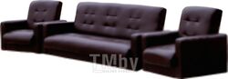 Комплект мягкой мебели Экомебель Аккорд экокожа 187x120 (коричневый)