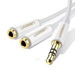 Переходник UGREEN 3.5mm Male to 2 Female Audio Cable 25cm AV134 (White) (10739)