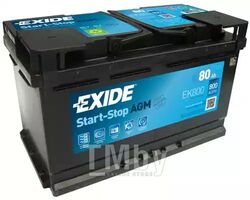 Аккумулятор AGM 80Ah 800A (R+) 315x175x190 mm EXIDE EK800